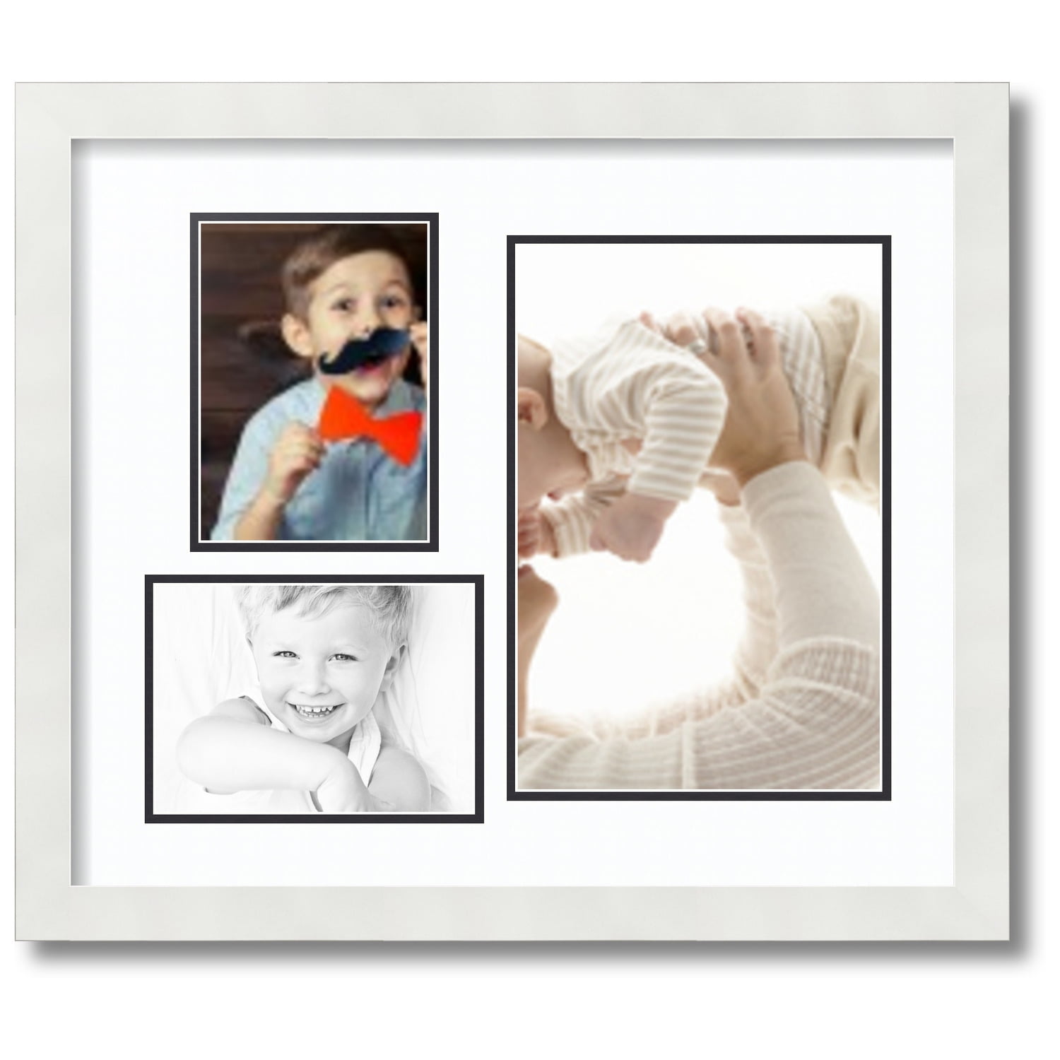 ArtToFrames Collage Photo Picture Frame with 4 - 4x6 inch Openings, Framed  in Black with Over 62 Mat Color Options and Regular Glass (CSM-3926-178)