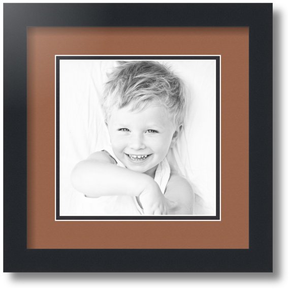 ArtToFrames Collage Photo Picture Frame with 1 - 8x8 Openings, Framed in Black with Paloma and Black Mats (CDM-3926-301)