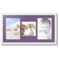 thumbnail image 1 of ArtToFrames Collage Photo Picture Frame with 1 - 8x8 and 2 - 8x12 Openings, Framed in White with Grape and Black Mats (CDM-3966-71), 1 of 1