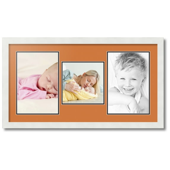 ArtToFrames Collage Photo Picture Frame with 1 - 8x8 and 2 - 8x12 Openings, Framed in White with Octoberfest and Black Mats (CDM-3966-71)