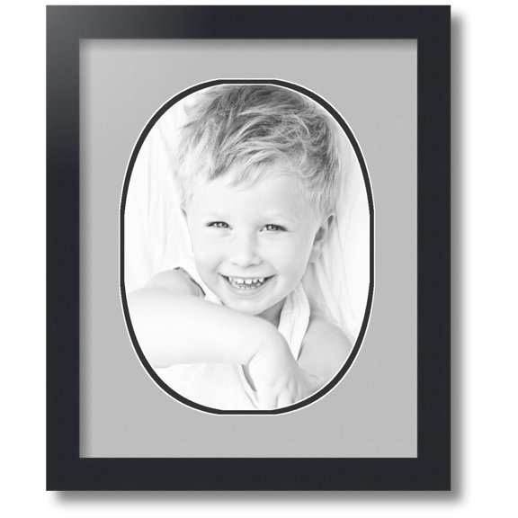 ArtToFrames Collage Photo Picture Frame with 1 - 9x12 Openings, Framed in Black with TV Grey and Black Mats (CDM-3926-272)