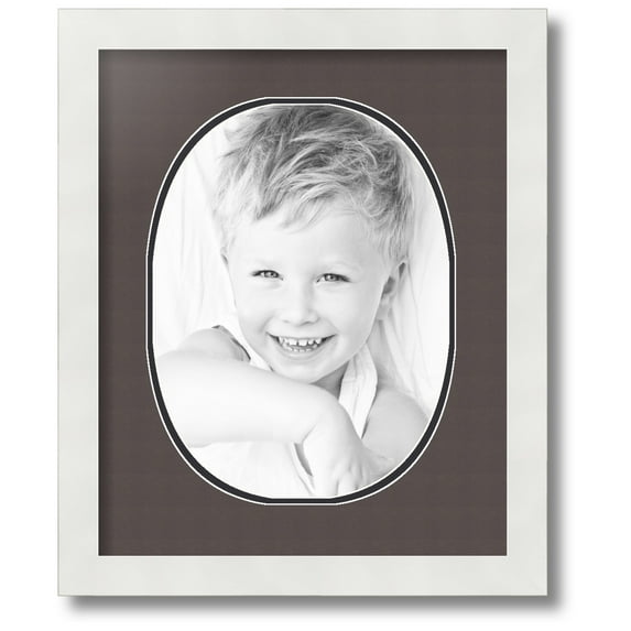 ArtToFrames Collage Photo Picture Frame with 1 - 9x12 Openings, Framed in White with Chestnut and Black Mats (CDM-3966-272)