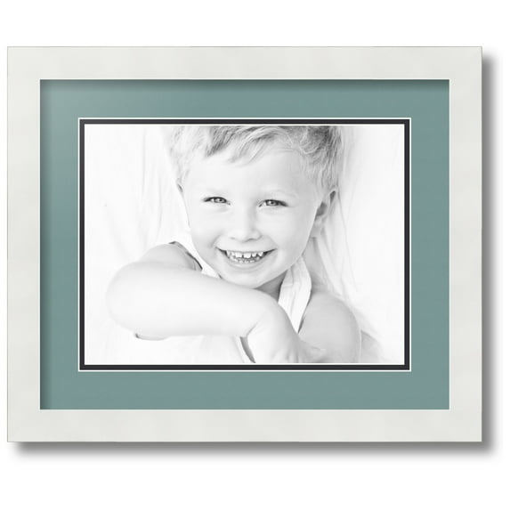 ArtToFrames Collage Photo Picture Frame with 1 - 9x12" Openings, Framed in White with Nile Green and Black Mats (CDM-3966-271)