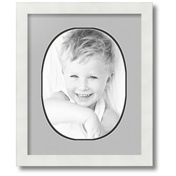 ArtToFrames Collage Photo Picture Frame with 1 - 9x12 Openings, Framed in White with TV Grey and Black Mats (CDM-3966-272)