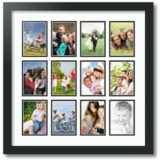 Elegant Black or White with gold matting and Gold Picture Frame for 4x6  Photo with Double Matting - Three interchangeable mats for custom layout.
