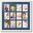 thumbnail image 1 of ArtToFrames Collage Photo Picture Frame with 12 - 3.5x5" Openings, Framed in White with Delft Blue and Black Mats (CDM-3966-227), 1 of 8