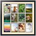 thumbnail image 1 of ArtToFrames Collage Photo Picture Frame with 12 - 5x7" Openings, Framed in Black with Cream and Black Mats (CDM-3926-229), 1 of 8