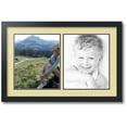 thumbnail image 1 of ArtToFrames Collage Photo Picture Frame with 2 - 10x12" Openings, Framed in Black with Buttercup and Black Mats (CDM-3926-1385), 1 of 8