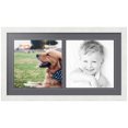 thumbnail image 1 of ArtToFrames Collage Photo Picture Frame with 2 - 11x11" Openings, Framed in White with Mountain Grey and Black Mats (CDM-3966-1528), 1 of 8