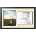 thumbnail image 1 of ArtToFrames Collage Photo Picture Frame with 2 - 11x14 Openings, Framed in Black with Alabaster and Black Mats (CDM-3926-42), 1 of 8
