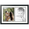 thumbnail image 1 of ArtToFrames Collage Photo Picture Frame with 2 - 11x14" Openings, Framed in Black with Light Cream and Black Mats (CDM-3926-49), 1 of 8