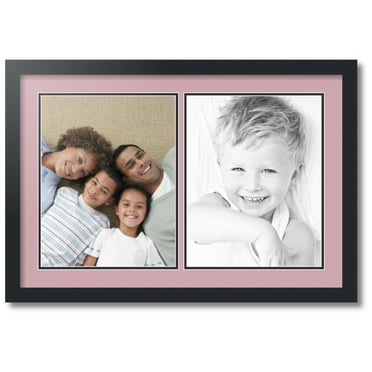 ArtToFrames Collage Photo Picture Frame with 2 - 11x14 Openings, Framed in Black with Seashell and Black Mats (CDM-3926-37)