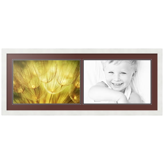 ArtToFrames Collage Photo Picture Frame with 2 - 11x17" Openings, Framed in White with Maroon and Black Mats (CDM-3966-1610)
