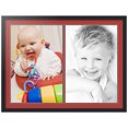 thumbnail image 1 of ArtToFrames Collage Photo Picture Frame with 2 - 16x24" Openings, Framed in Black with Deep Red and Black Mats (CDM-3926-1422), 1 of 8