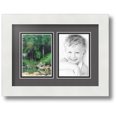 thumbnail image 1 of ArtToFrames Collage Photo Picture Frame with 2 - 3.5x5 Openings, Framed in White with Charcoal and Black Mats (CDM-3966-37), 1 of 1