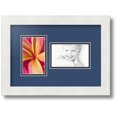 thumbnail image 1 of ArtToFrames Collage Photo Picture Frame with 2 - 3x5" Openings, Framed in White with Delft Blue and Black Mats (CDM-3966-774), 1 of 8