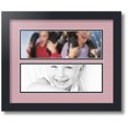 thumbnail image 1 of ArtToFrames Collage Photo Picture Frame with 2 - 4x12" Openings, Framed in Black with Seashell and Black Mats (CDM-3926-50), 1 of 8