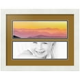 thumbnail image 1 of ArtToFrames Collage Photo Picture Frame with 2 - 4x13" Openings, Framed in White with El Dorado and Black Mats (CDM-3966-2162), 1 of 8