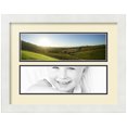 thumbnail image 1 of ArtToFrames Collage Photo Picture Frame with 2 - 4x13" Openings, Framed in White with Oyster and Black Mats (CDM-3966-2162), 1 of 8