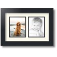 thumbnail image 1 of ArtToFrames Collage Photo Picture Frame with 2 - 4x5" Openings, Framed in Black with Brilliant White and Black Mats (CDM-3926-43), 1 of 8