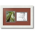 thumbnail image 1 of ArtToFrames Collage Photo Picture Frame with 2 - 4x5 Openings, Framed in White with Cognac and Black Mats (CDM-3966-42), 1 of 8