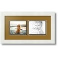 thumbnail image 1 of ArtToFrames Collage Photo Picture Frame with 2 - 4x5 Openings, Framed in White with El Dorado and Black Mats (CDM-3966-53), 1 of 8