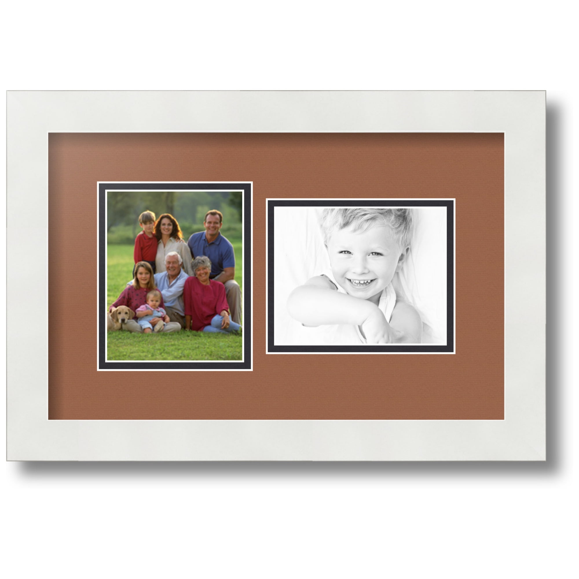 ArtToFrames Collage Photo Picture Frame with 2 - 4x5" Openings, Framed ...