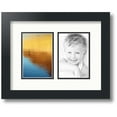 thumbnail image 1 of ArtToFrames Collage Photo Picture Frame with 2 - 4x6" Openings, Framed in Black with Fabric White and Black Mats (CDM-3926-530), 1 of 8
