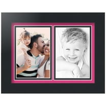 ArtToFrames Collage Photo Picture Frame with 2 - 4x6" Openings, Framed in Black with Tulip and Black Mats (CDM-3926-2141)