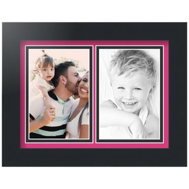 ArtToFrames Collage Photo Picture Frame with 2 - 4x6" Openings, Framed in Black with Tulip and Black Mats (CDM-3926-2141)
