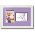 thumbnail image 1 of ArtToFrames Collage Photo Picture Frame with 2 - 4x6" Openings, Framed in White with Lavender Mist and Black Mats (CDM-3966-102), 1 of 7