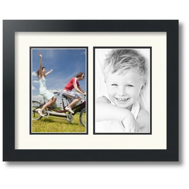 ArtToFrames Collage Photo Picture Frame with 2 - 5.5x8.5 Openings, Framed in Black with Chantilly and Black Mats (CDM-3926-37)