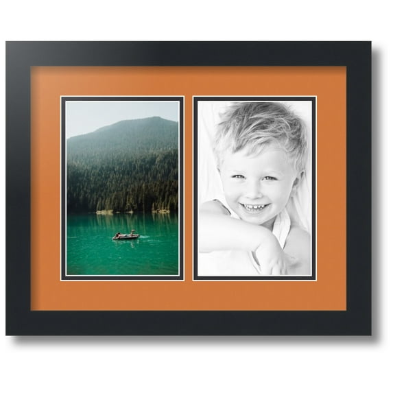 ArtToFrames Collage Photo Picture Frame with 2 - 5.5x8.5 Openings, Framed in Black with Octoberfest and Black Mats (CDM-3926-37)