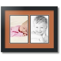 ArtToFrames Collage Photo Picture Frame with 2 - 5.5x8.5 Openings, Framed in Black with Red Orange and Black Mats (CDM-3926-37)