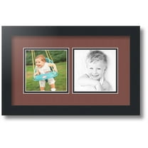 ArtToFrames Collage Photo Picture Frame with 2 - 5x5" Openings, Framed in Black with Brique and Black Mats (CDM-3926-41)