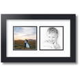 thumbnail image 1 of ArtToFrames Collage Photo Picture Frame with 2 - 5x5 Openings, Framed in Black with Super White and Black Mats (CDM-3926-40), 1 of 8
