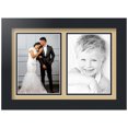 thumbnail image 1 of ArtToFrames Collage Photo Picture Frame with 2 - 5x7" Openings, Framed in Black with Autumn Gold and Black Mats (CDM-3926-2368), 1 of 8