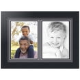 thumbnail image 1 of ArtToFrames Collage Photo Picture Frame with 2 - 5x7" Openings, Framed in Black with Mountain Grey and Black Mats (CDM-3926-2368), 1 of 8