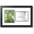 thumbnail image 1 of ArtToFrames Collage Photo Picture Frame with 2 - 6x8" Openings, Framed in Black with Fabric White and Black Mats (CDM-3926-775), 1 of 8