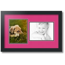 ArtToFrames Collage Photo Picture Frame with 2 - 6x8" Openings, Framed in Black with Tulip and Black Mats (CDM-3926-775)
