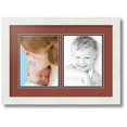 thumbnail image 1 of ArtToFrames Collage Photo Picture Frame with 2 - 6x8 Openings, Framed in White with Cognac and Black Mats (CDM-3966-37), 1 of 1