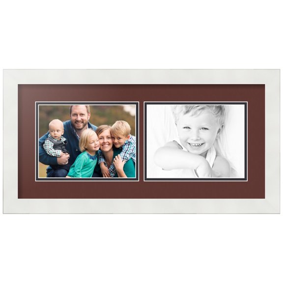 ArtToFrames Collage Photo Picture Frame with 2 - 6x8" Openings, Framed in White with Maroon and Black Mats (CDM-3966-779)