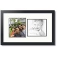thumbnail image 1 of ArtToFrames Collage Photo Picture Frame with 2 - 7.5x8.5" Openings, Framed in Black with Fabric White and Black Mats (CDM-3926-108), 1 of 8
