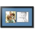 thumbnail image 1 of ArtToFrames Collage Photo Picture Frame with 2 - 7.5x8.5" Openings, Framed in Black with Liberty Blue and Black Mats (CDM-3926-108), 1 of 8