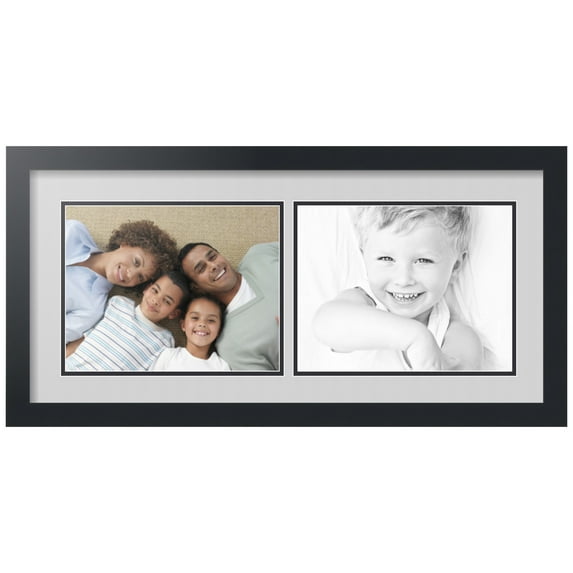 ArtToFrames Collage Photo Picture Frame with 2 - 8.5x11 Openings, Framed in Black with Candlewick and Black Mats (CDM-3926-53)