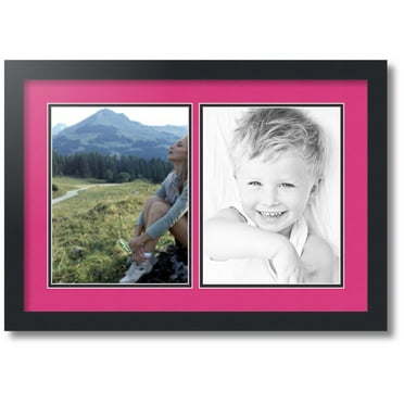 ArtToFrames Collage Photo Picture Frame with 2 - 8.5x11" Openings, Framed in Black with Tulip and Black Mats (CDM-3926-38)