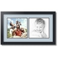 thumbnail image 1 of ArtToFrames Collage Photo Picture Frame with 2 - 8.5x8.5 Openings, Framed in Black with Baby Blue and Black Mats (CDM-3926-40), 1 of 8