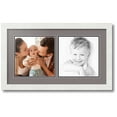 thumbnail image 1 of ArtToFrames Collage Photo Picture Frame with 2 - 8.5x8.5 Openings, Framed in White with Pewter and Black Mats (CDM-3966-40), 1 of 8