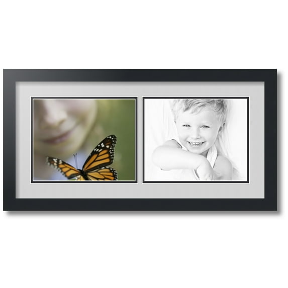 ArtToFrames Collage Photo Picture Frame with 2 - 8x10 Openings, Framed in Black with Candlewick and Black Mats (CDM-3926-53)