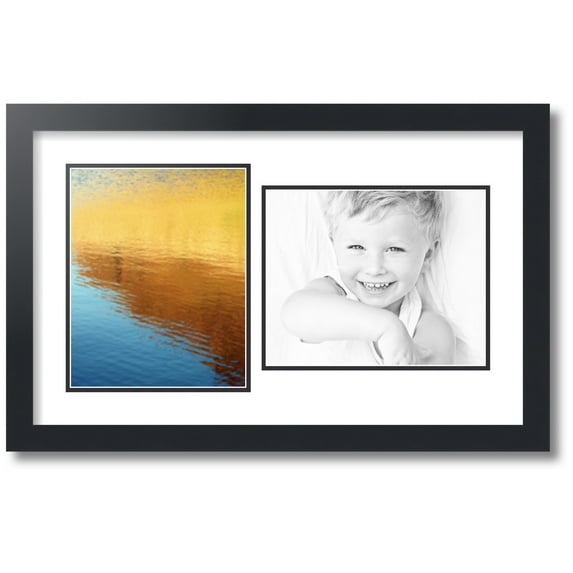 ArtToFrames Collage Photo Picture Frame with 2 - 8x10" Openings, Framed in Black with Crisp and Black Mats (CDM-3926-107)